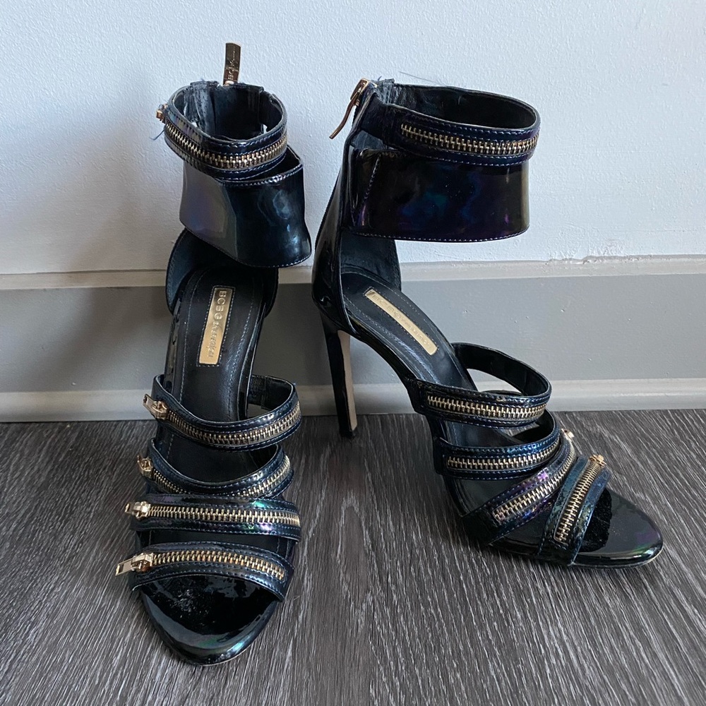 BCBG Generation Strappy Zipper Heels